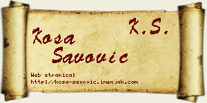 Kosa Savović vizit kartica